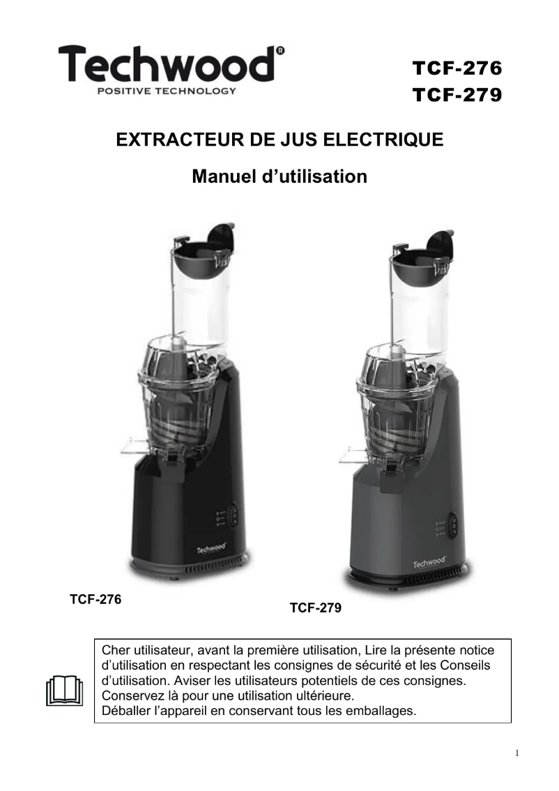 Imagen de la primera página del manual del dispositivo TCF-279