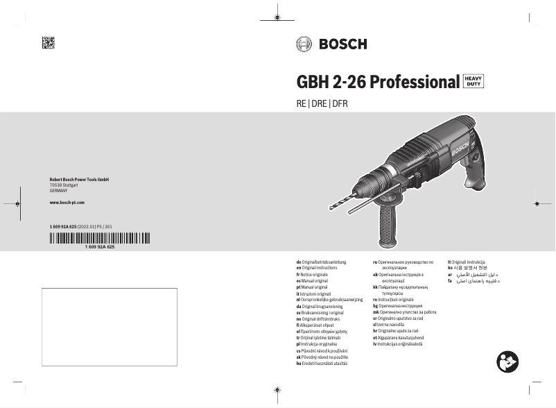 Imagen de la primera página del manual del dispositivo GBH 2-26 RE Professional