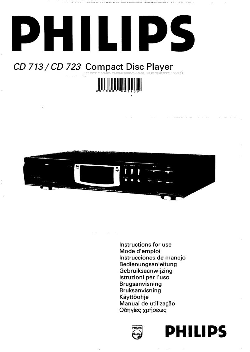 Imagen de la primera página del manual del dispositivo CD713