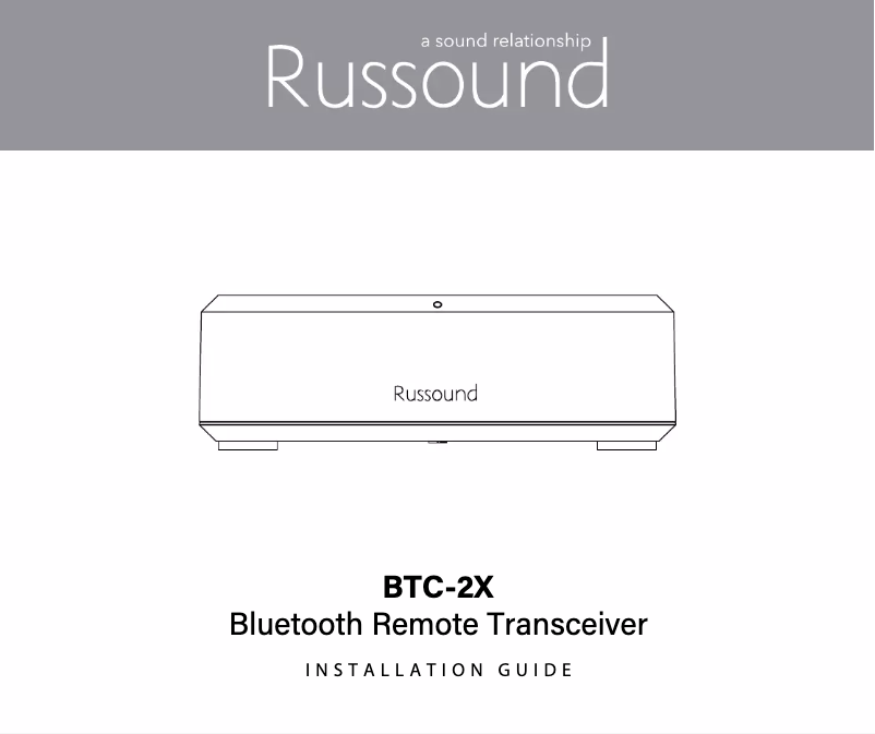 Página 1 del manual Manual de usuario Russound BTC-2X