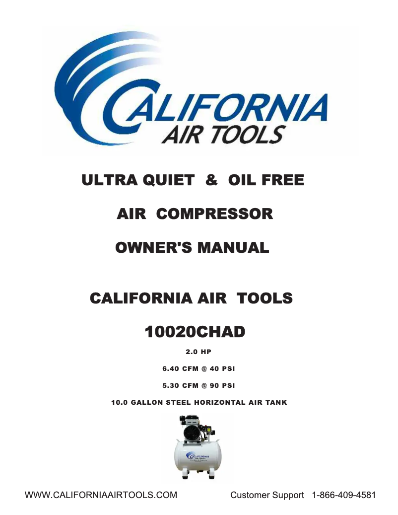 Página 1 del manual Manual de usuario California Air Tools 10020CHAD