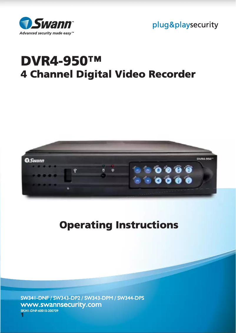 Página nº 1 - Manual de usuario Swann SW343-DPM