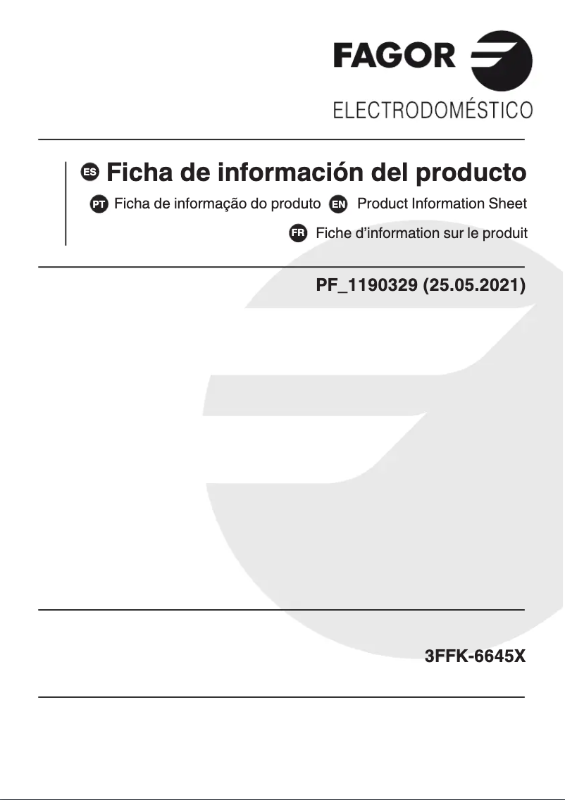 Página nº 1 - Manual de usuario Fagor 3FFK-6645X