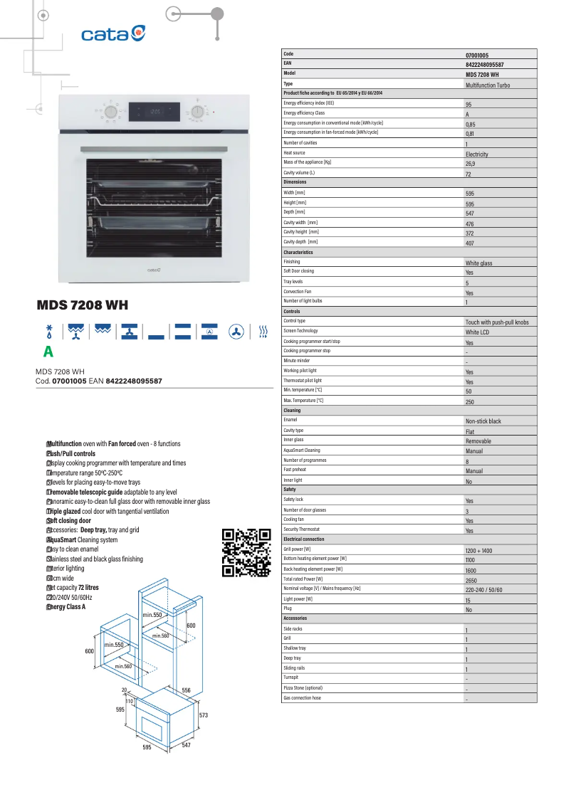 Imagen de la primera página del manual del dispositivo MDS 7208 WH