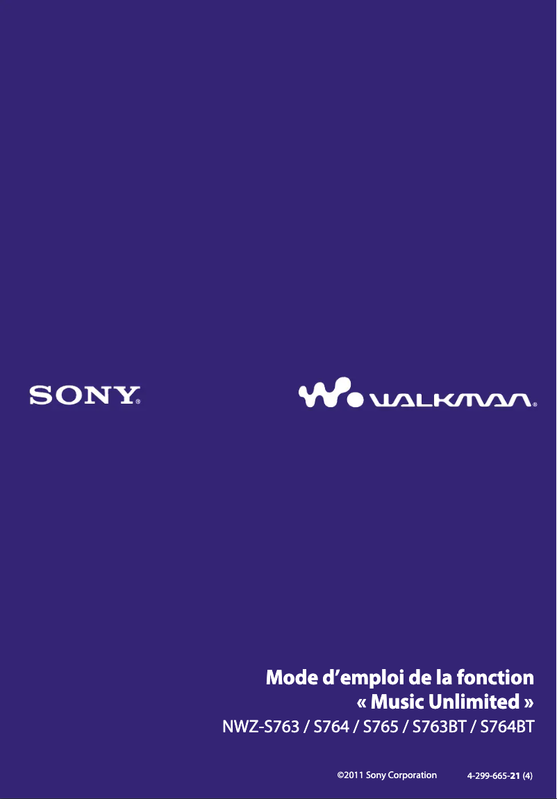 Página nº 1 - Manual de usuario Sony Walkman NWZ-S764