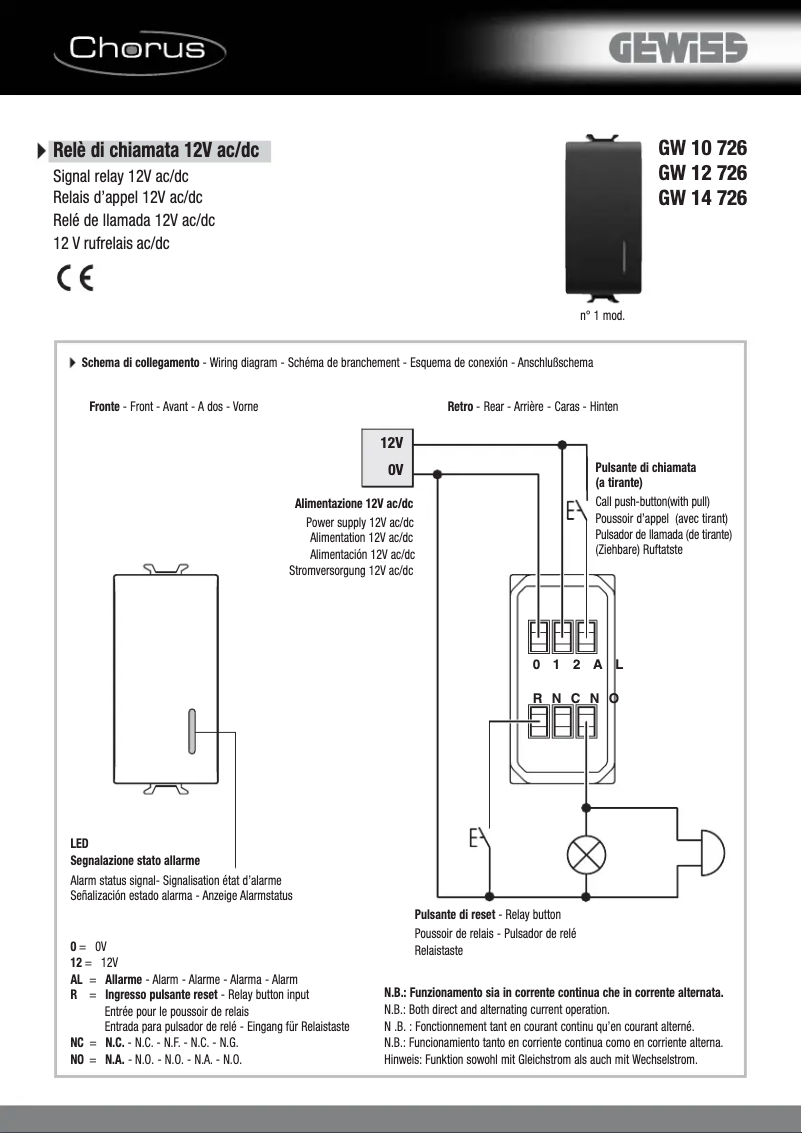 Imagen de la primera página del manual del dispositivo GW14726