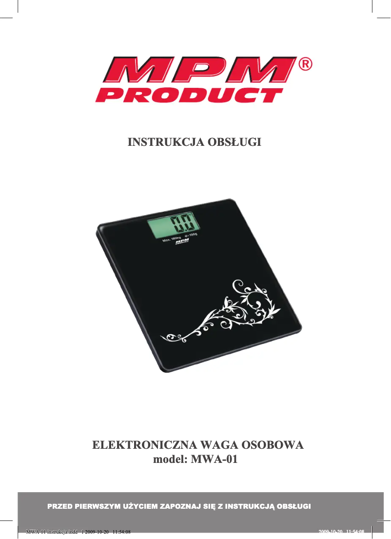 Imagen de la primera página del manual del dispositivo MWA-01