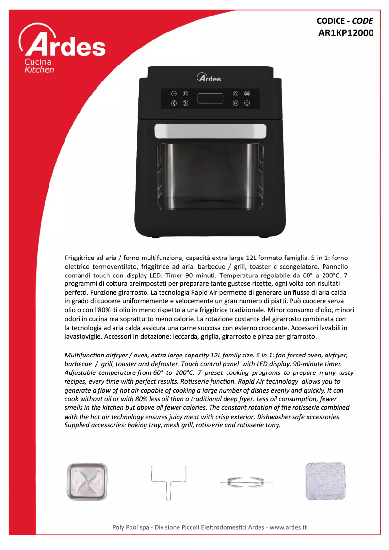 Imagen de la primera página del manual del dispositivo AR1KP12000