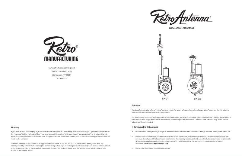 Página 1 del manual Manual de usuario RetroSound PA-01