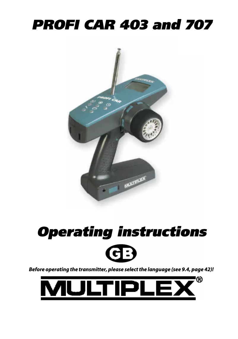 Imagen de la primera página del manual del dispositivo PROFI CAR 707