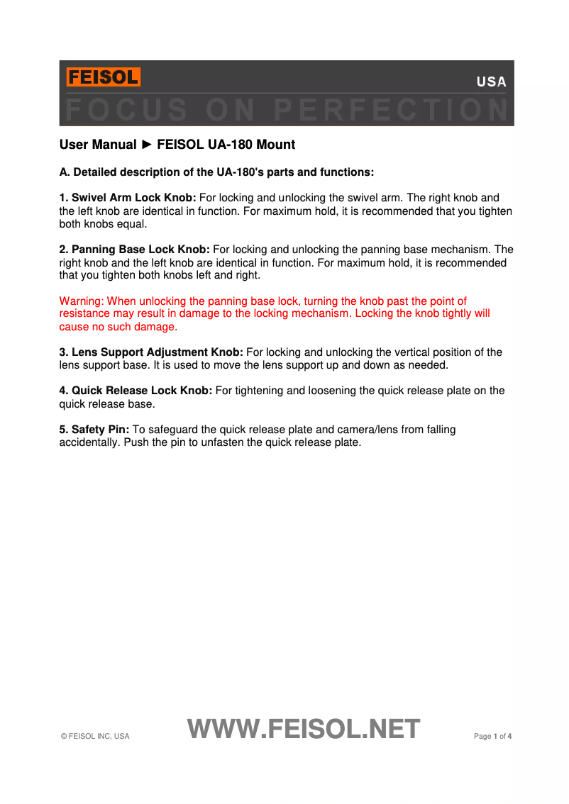 Imagen de la primera página del manual del dispositivo UA-180