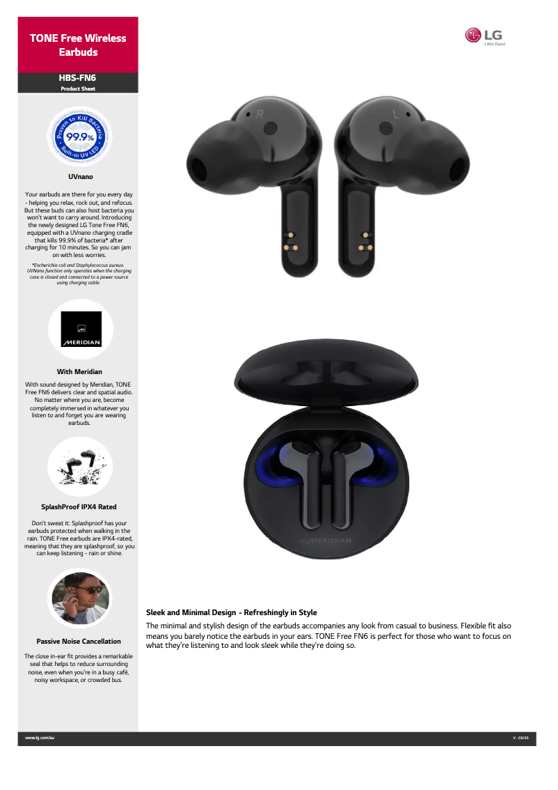 Imagen de la primera página del manual del dispositivo Tone Free HBS-FN6