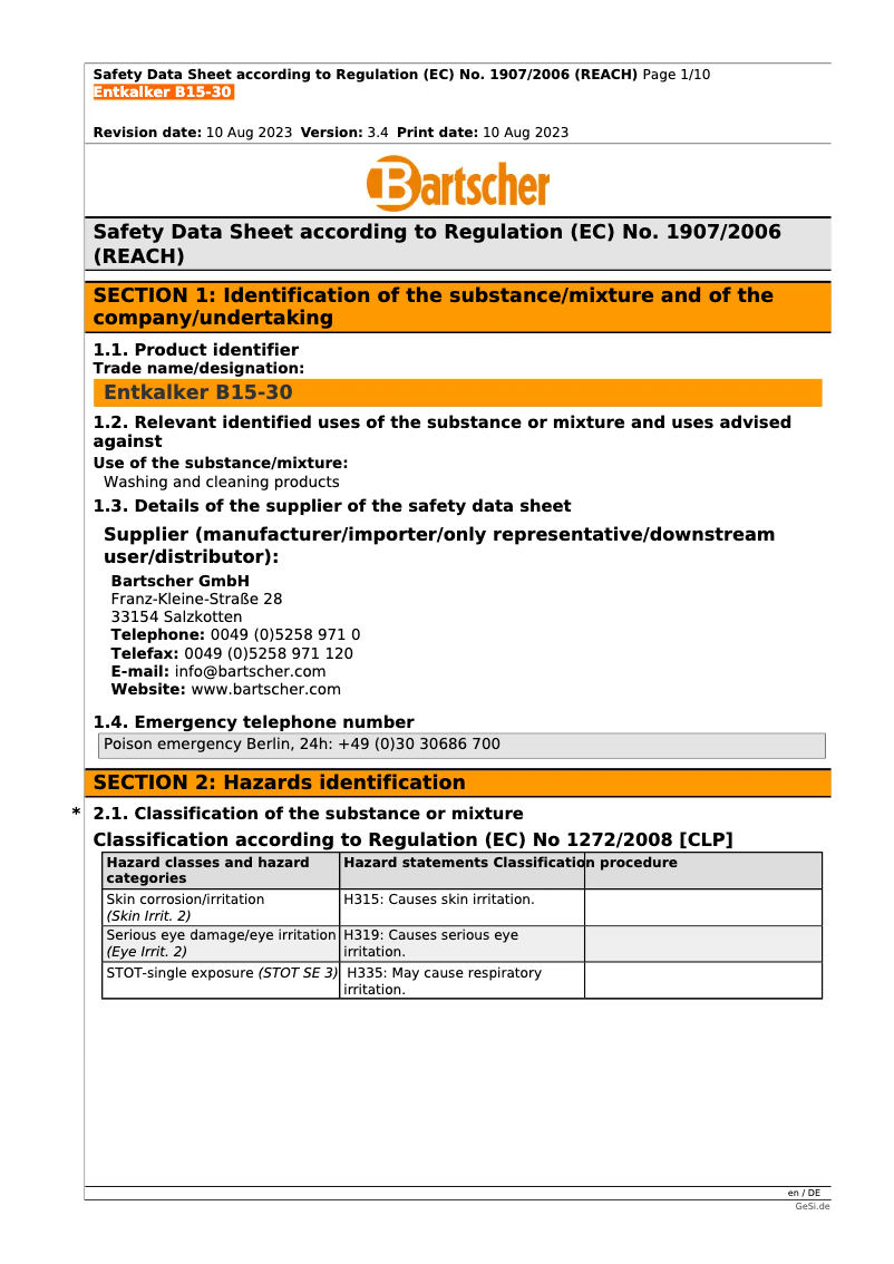 Imagen de la primera página del manual del dispositivo B15-30