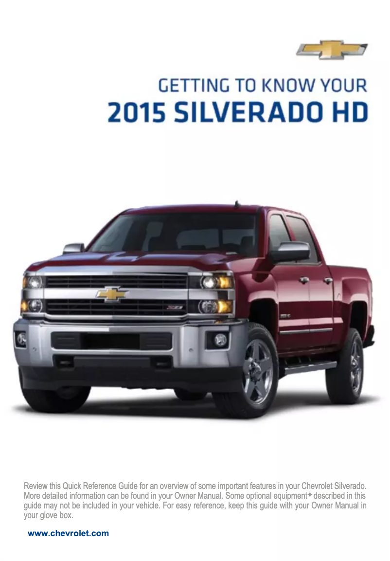 Página 1 del manual Guía de inicio rápido Chevrolet Silverado 2500 HD (2015)
