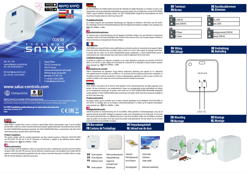 Página 1 del manual Manual de usuario Salus RE600
