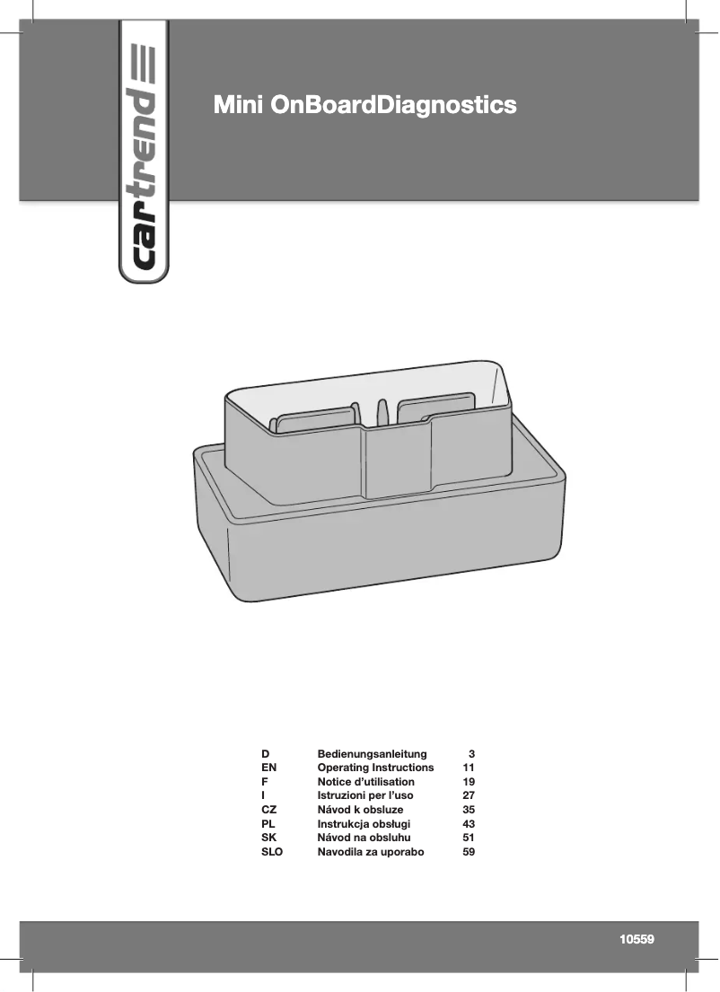 Imagen de la primera página del manual del dispositivo 10559