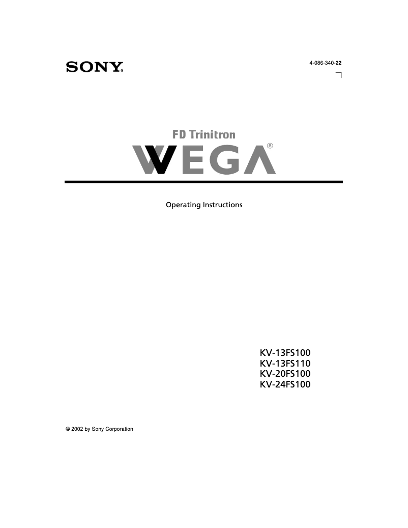 Página 1 del manual Manual de usuario Sony KV-13FS110
