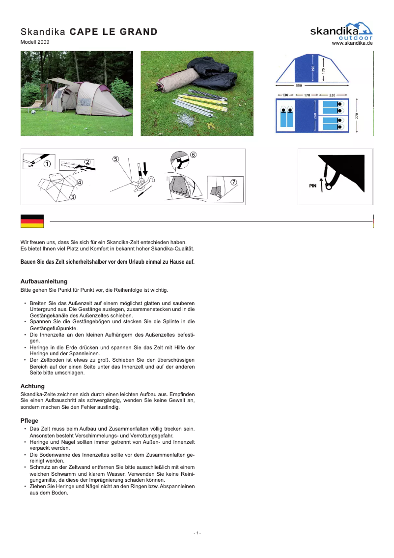 Página 1 del manual Manual de usuario Skandika Cape le Grand