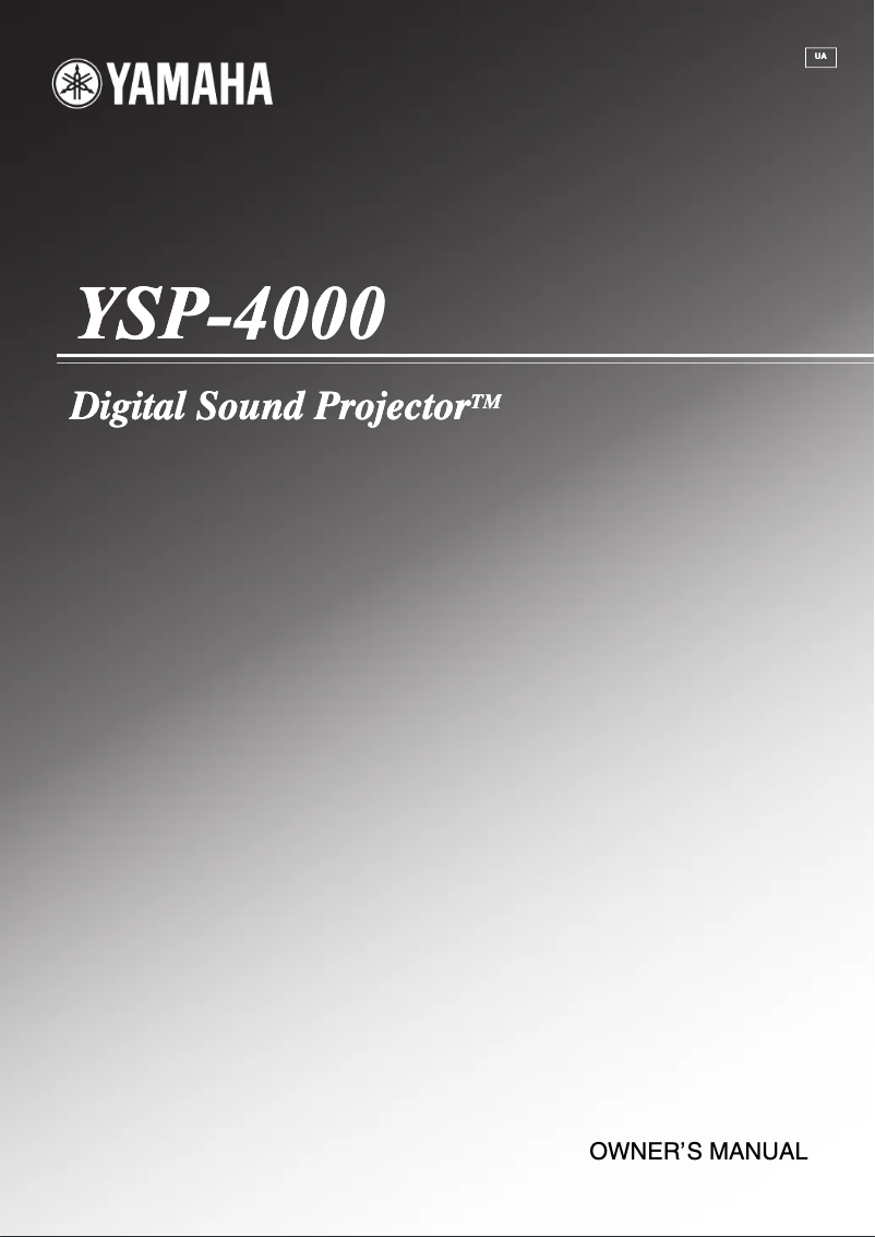 Página 1 del manual Manual de usuario Yamaha YSP-4000 SoundProjector