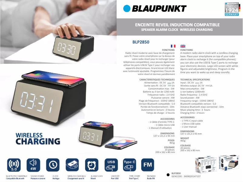 Página 1 del manual Manual de usuario Blaupunkt BLP2850