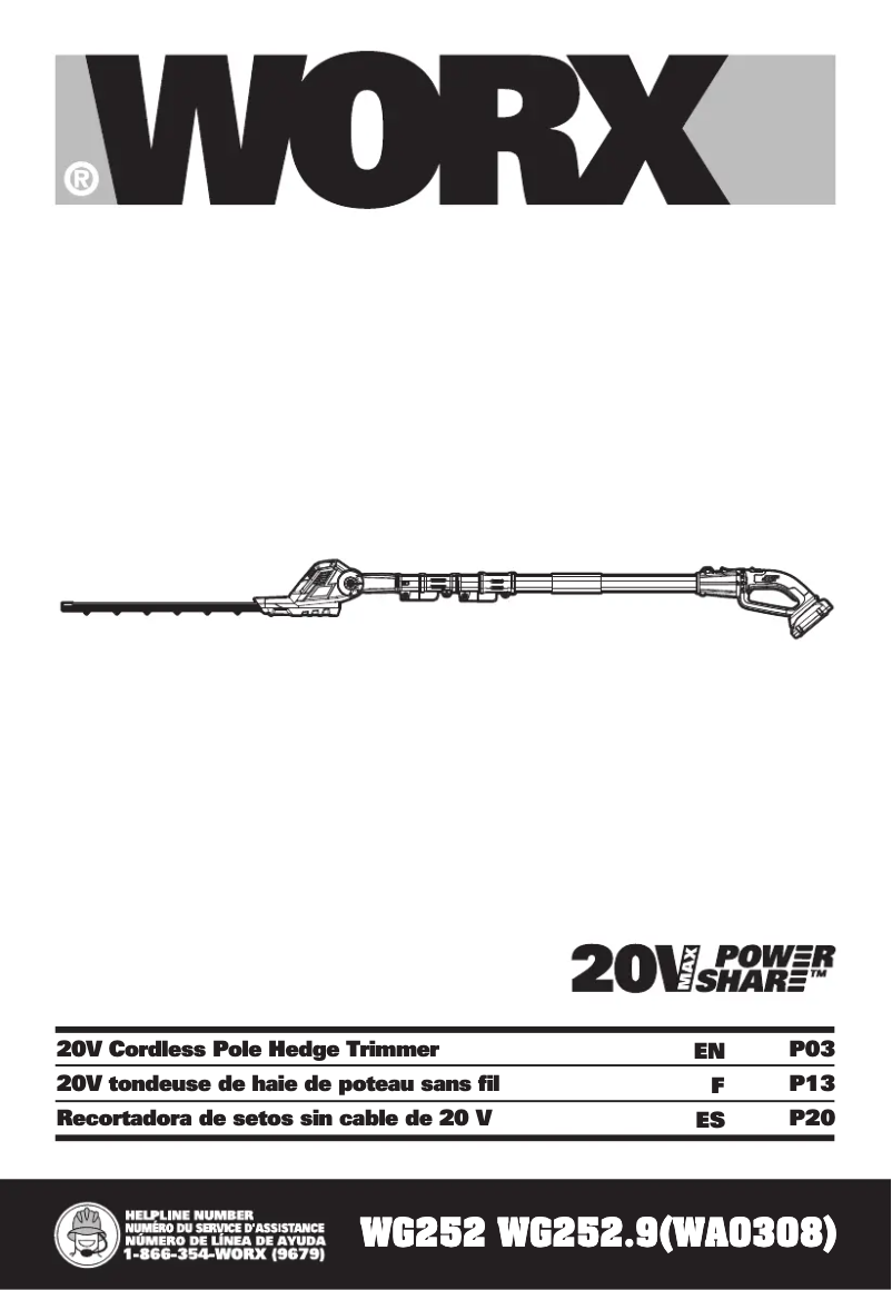 Página 1 del manual Manual de usuario Worx WG252