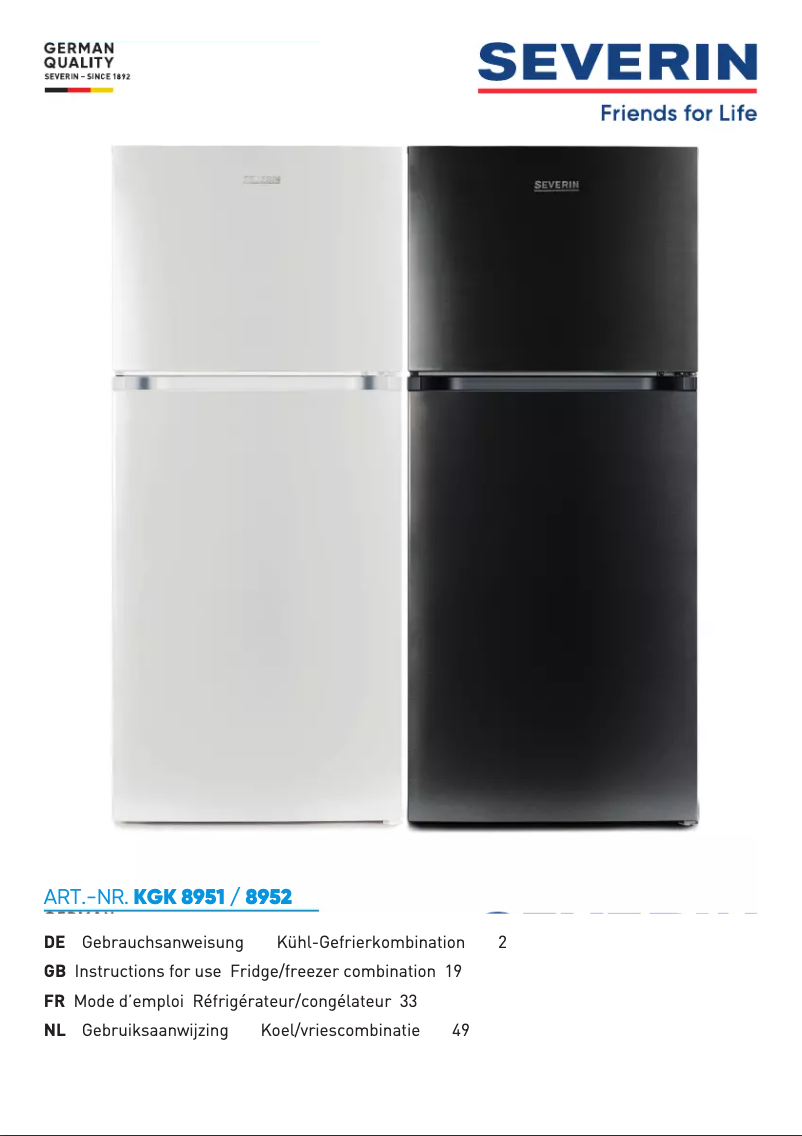 Imagen de la primera página del manual del dispositivo KGK 8951