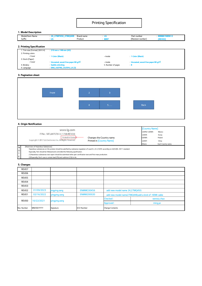 Página 1 del manual Manual de usuario LG 27MQ450