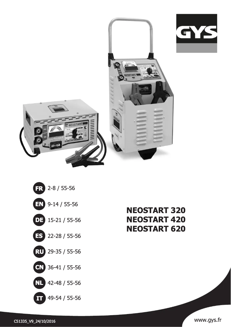 Imagen de la primera página del manual del dispositivo Neostart 420