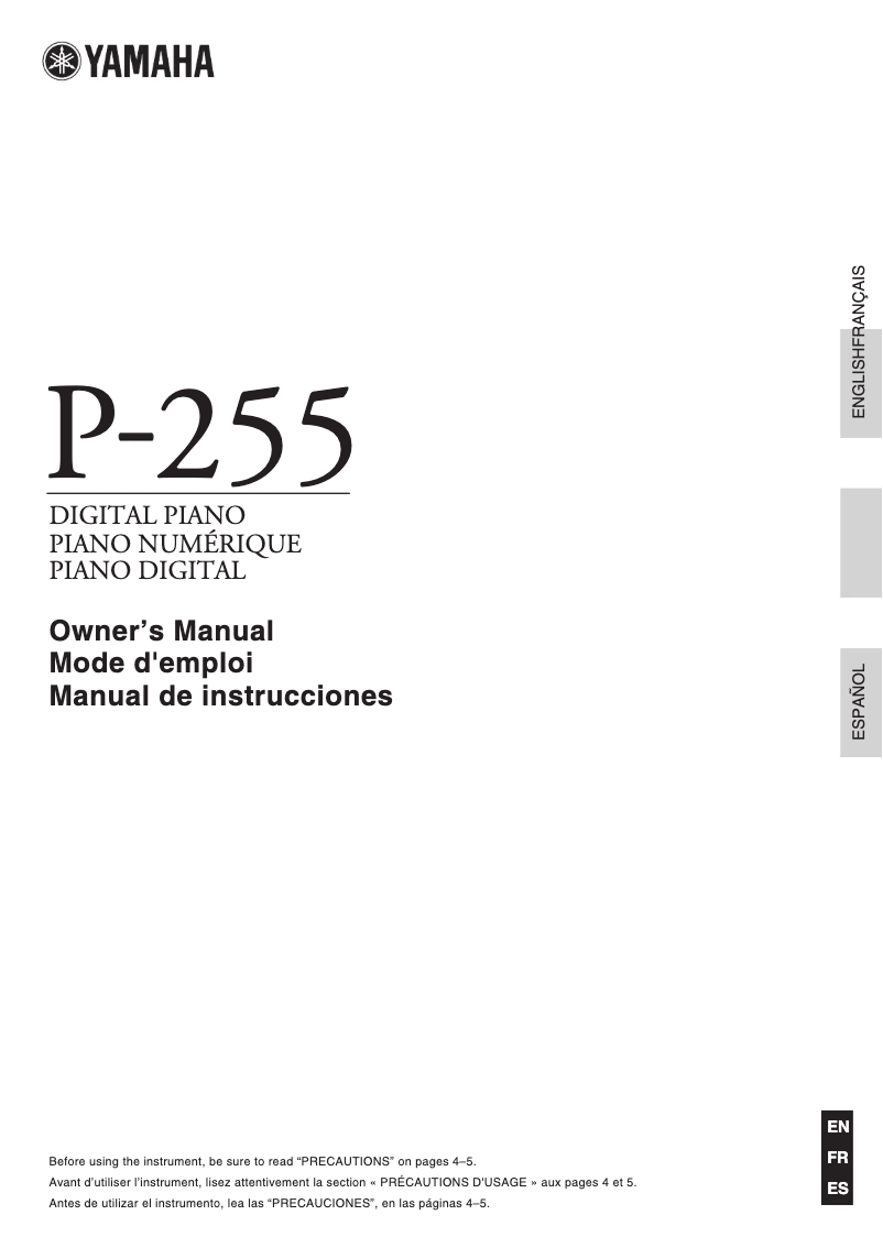 Imagen de la primera página del manual del dispositivo P-255