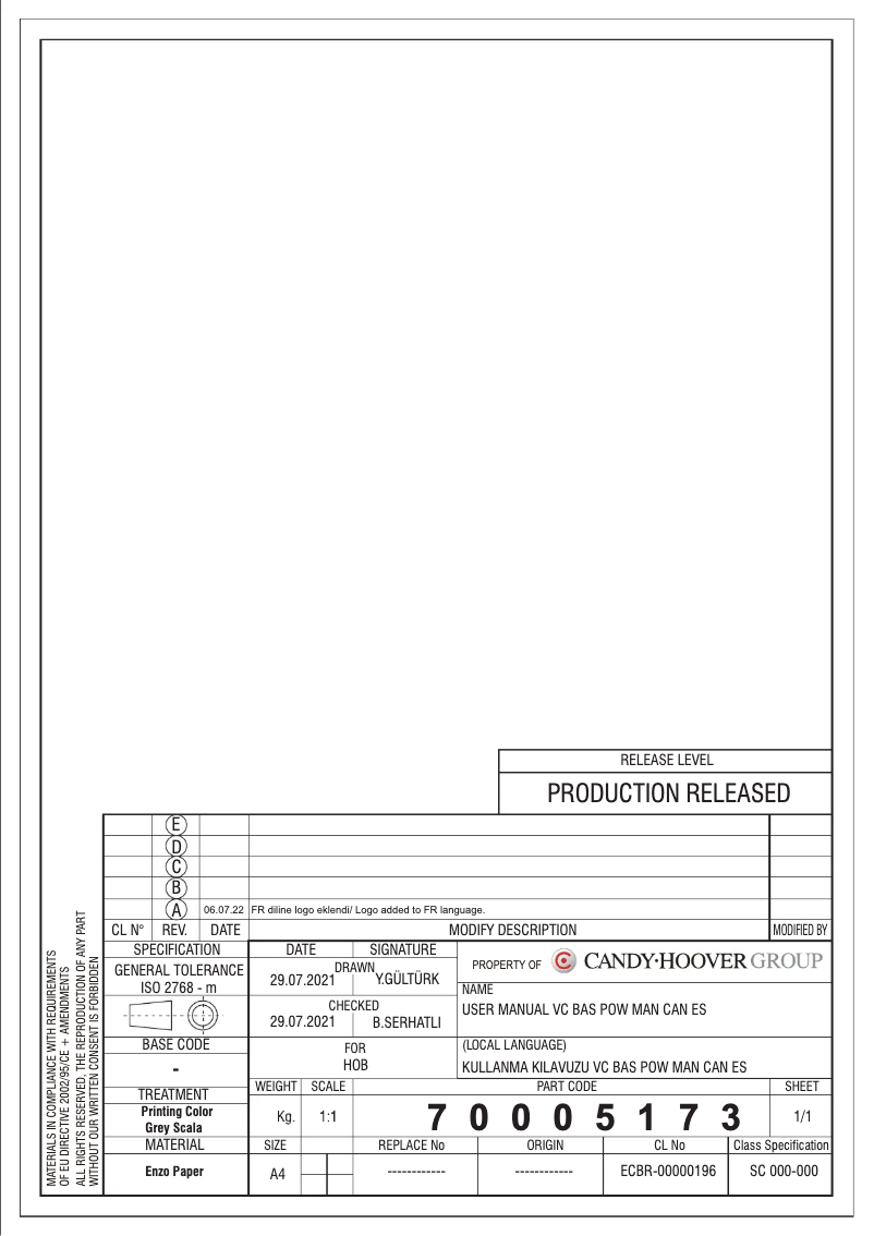 Imagen de la primera página del manual del dispositivo CH63TVT