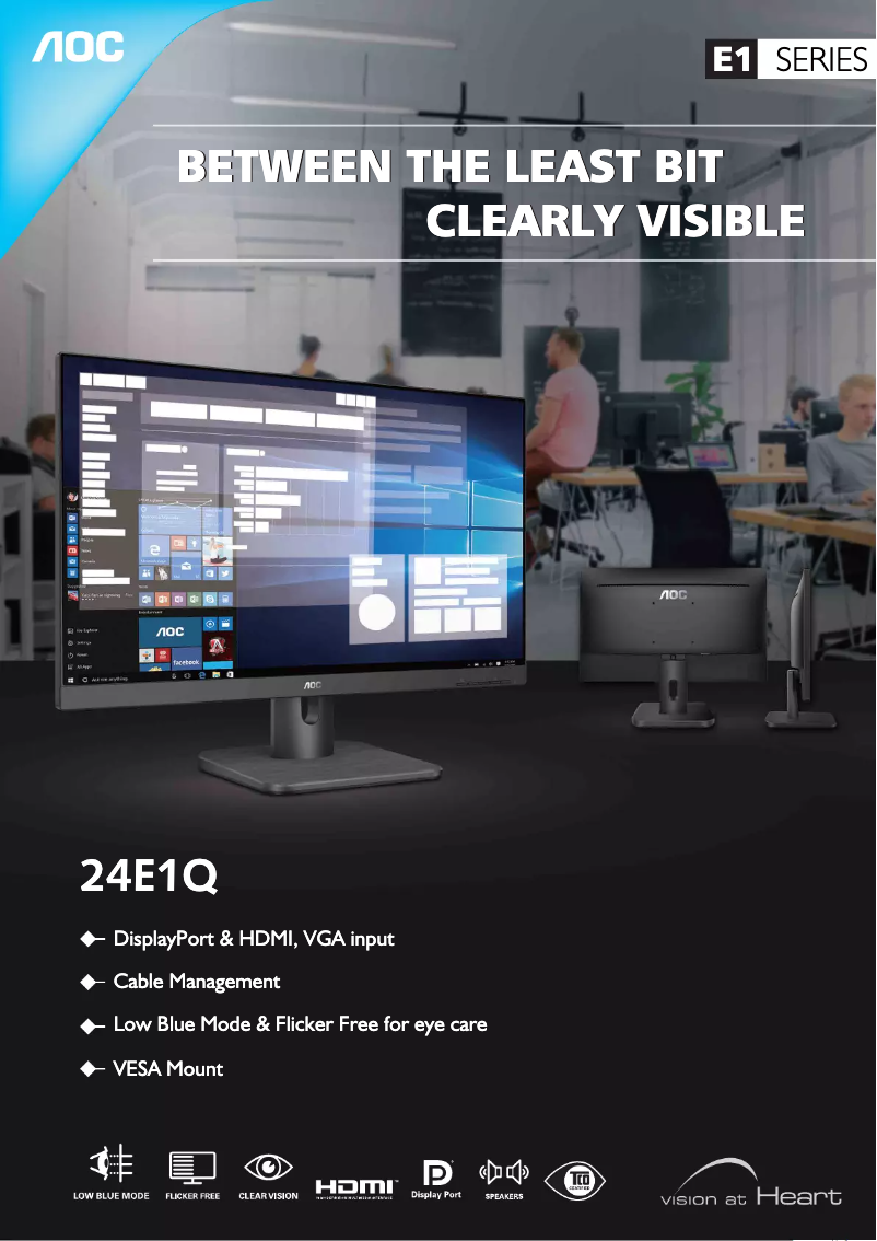 Página 1 del manual Catálogo AOC Essential-line 24E1Q