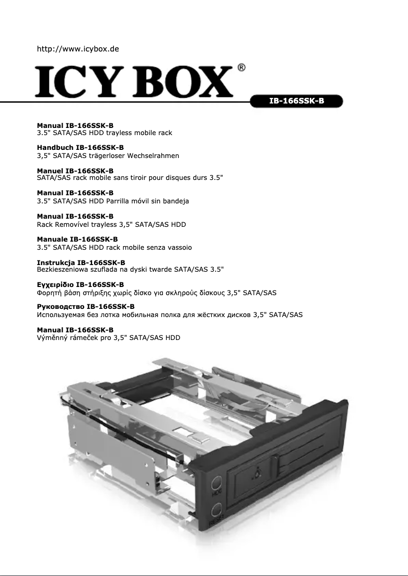 Página 1 del manual Manual de instrucciones Icy Box IB-166SSK-B