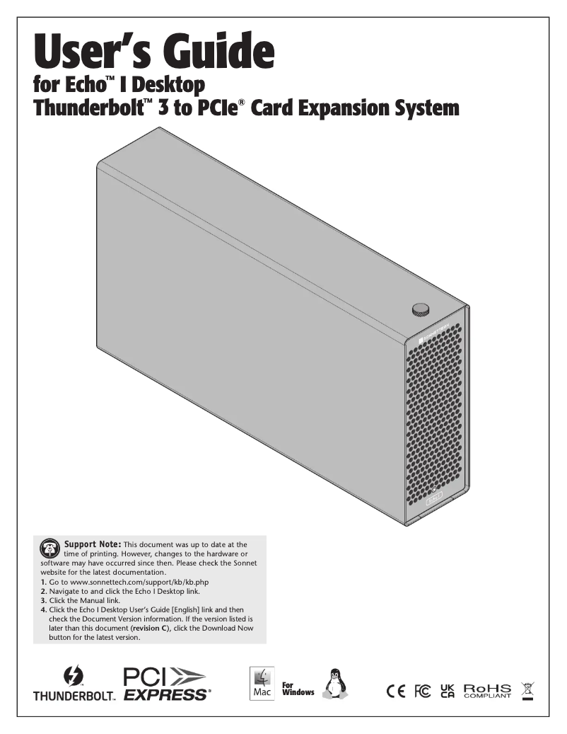 Página nº 1 - Manual de usuario Sonnet Echo I Desktop