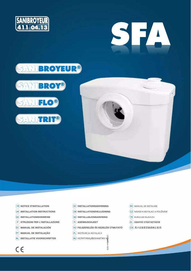 Imagen de la primera página del manual del dispositivo Saniflow