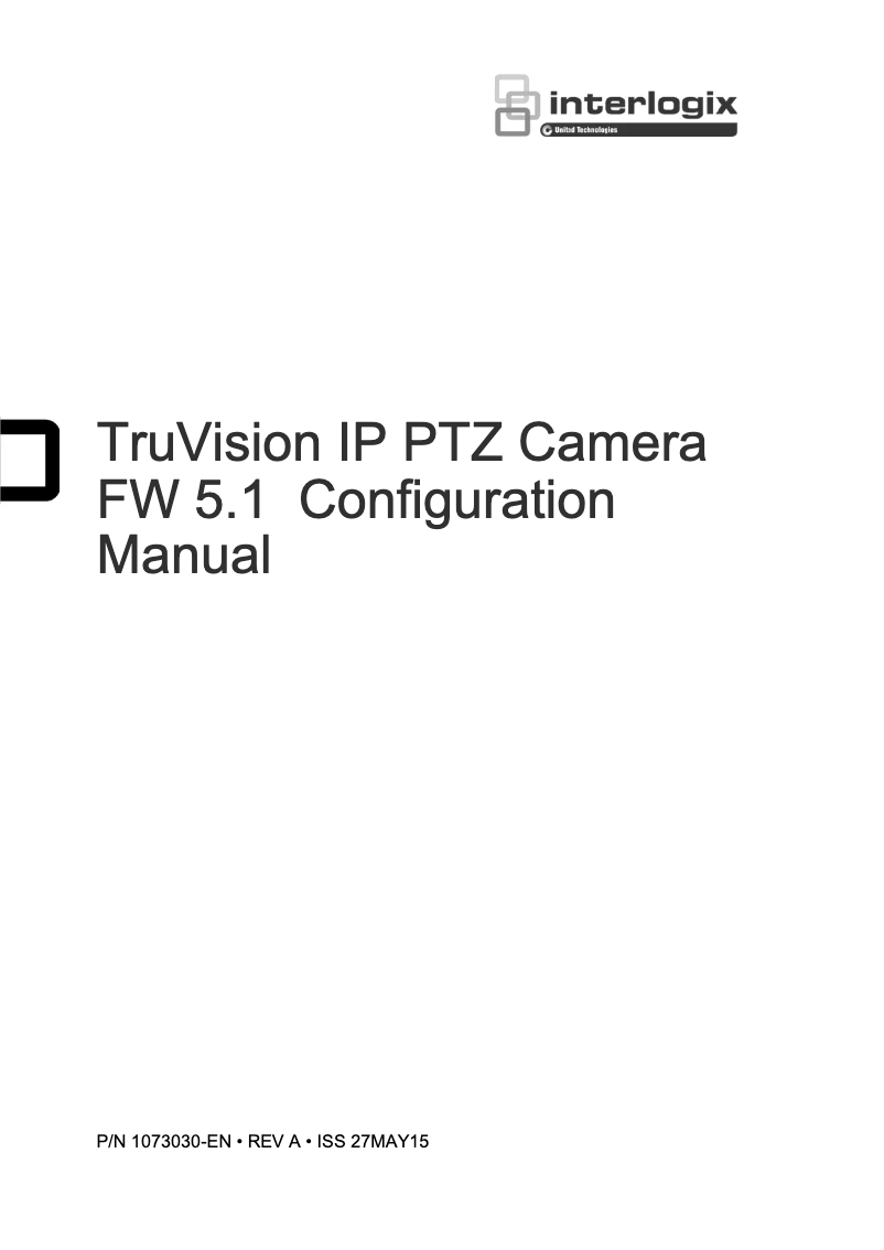 Imagen de la primera página del manual del dispositivo TruVision TVP-3122