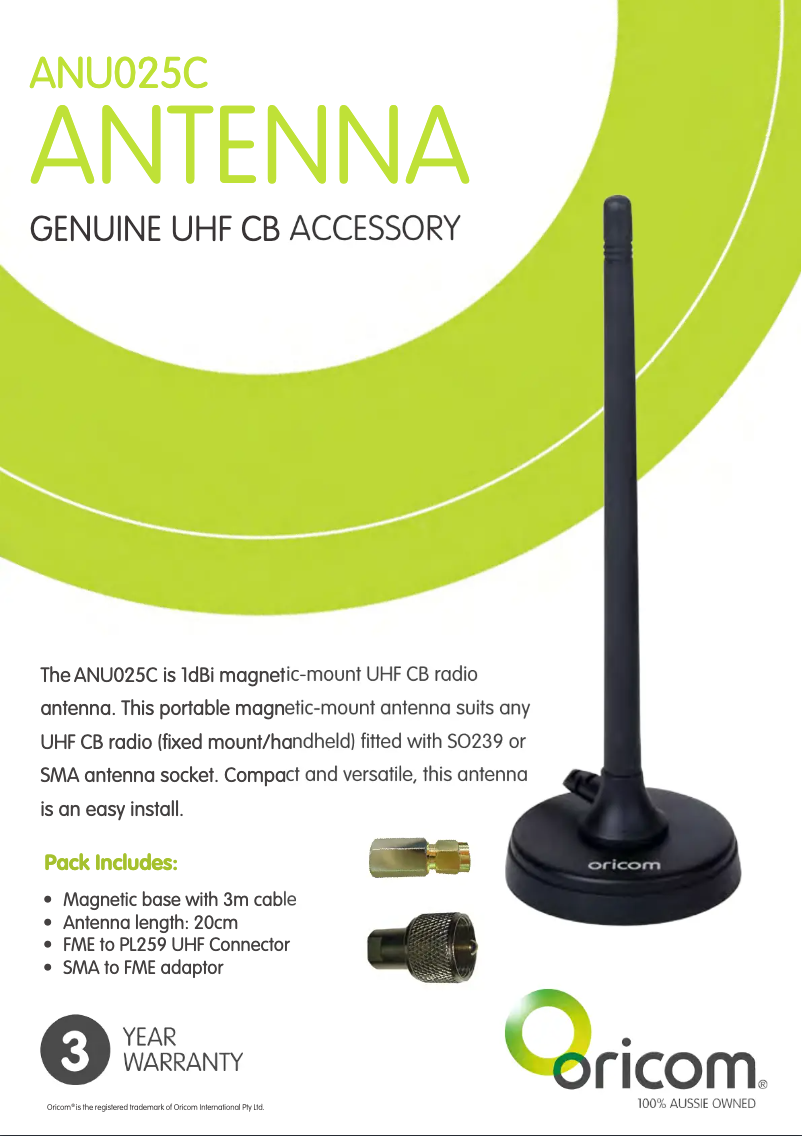 Imagen de la primera página del manual del dispositivo ANU025C