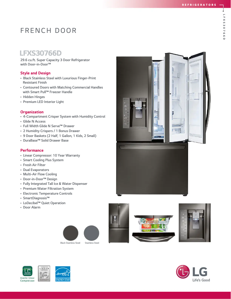 Imagen de la primera página del manual del dispositivo LFXS30766D