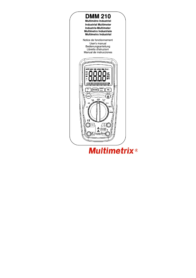 Página 1 del manual Manual de usuario Multimetrix DMM210