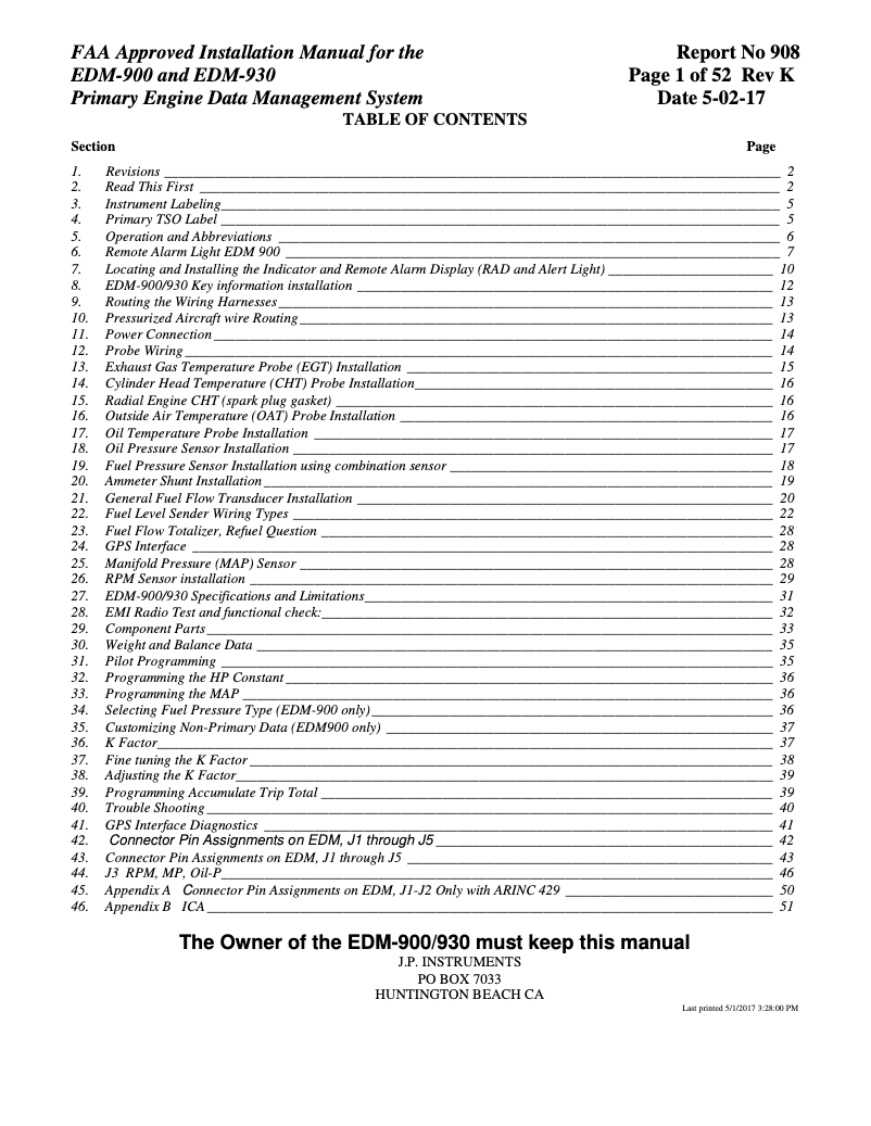 Página 1 del manual Manual de usuario J.P. Instruments EDM-900