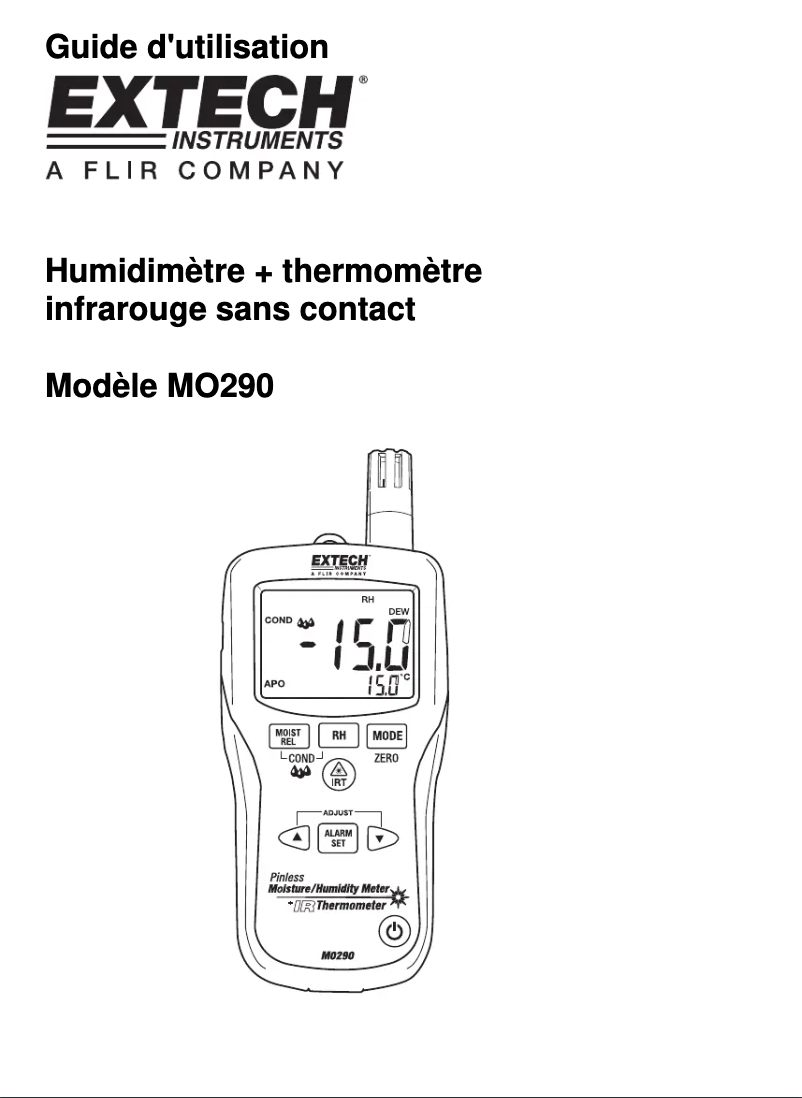 Página 1 del manual Manual de usuario Extech MO290