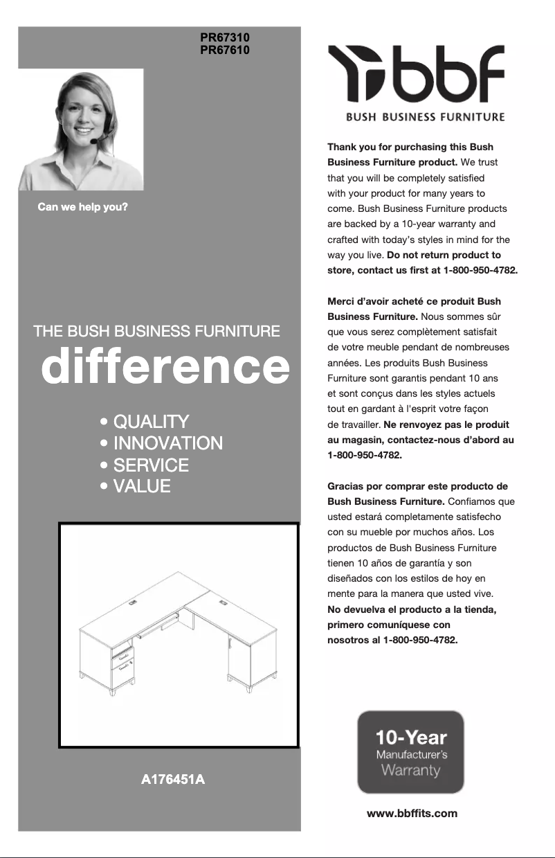 Imagen de la primera página del manual del dispositivo Achieve PR67610K