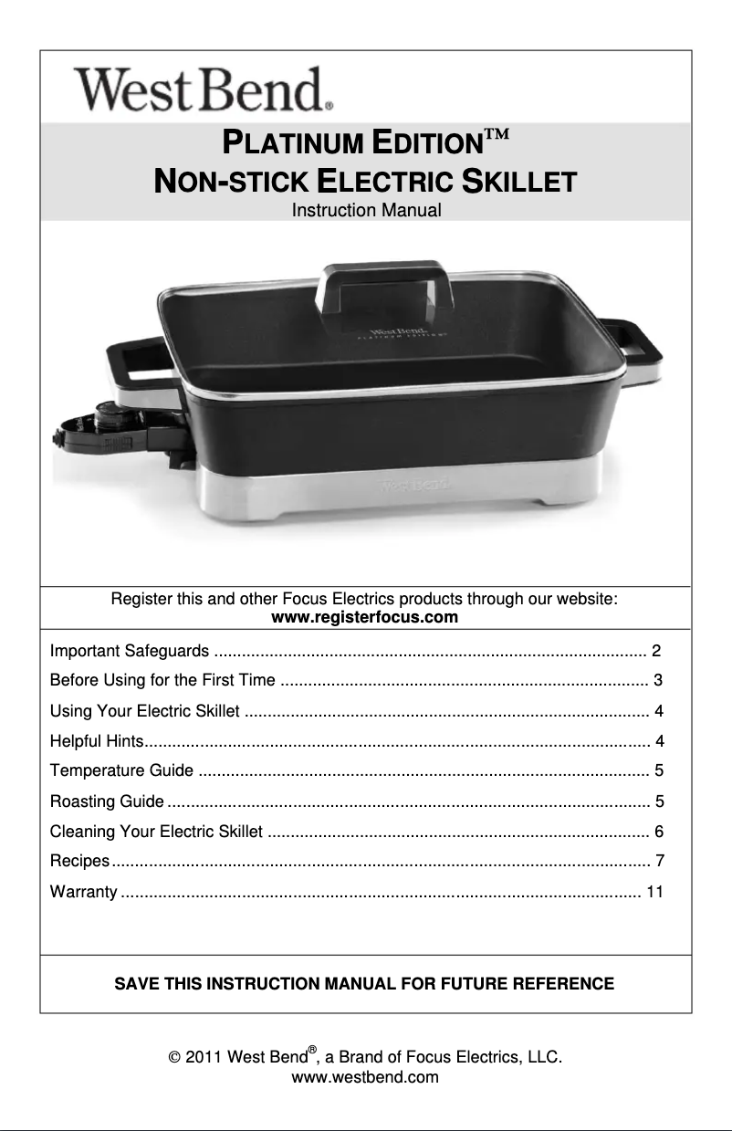 Página 1 del manual Manual de usuario WestBend 72400