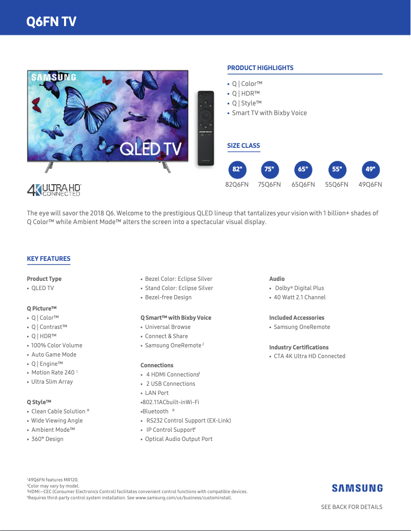 Imagen de la primera página del manual del dispositivo QN49Q6FN