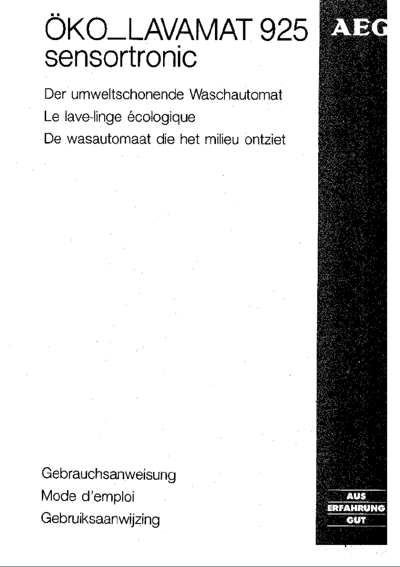 Página 1 del manual Manual de usuario AEG OKO Lavamat 925