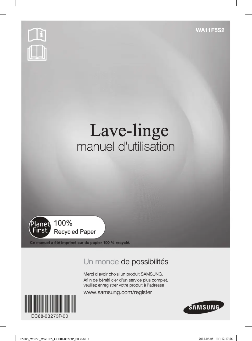 Página 1 del manual Manual de usuario Samsung WA11F5S2UWW