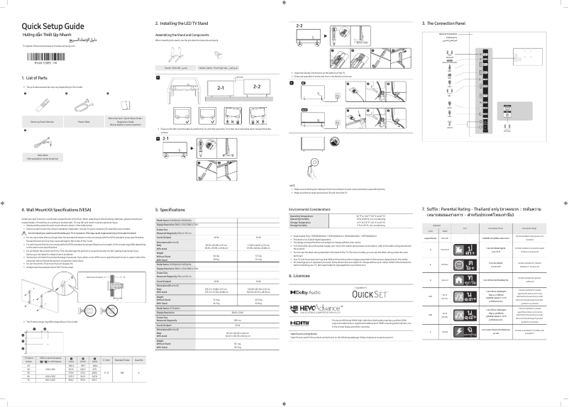 Imagen de la primera página del manual del dispositivo HG75Q60AA