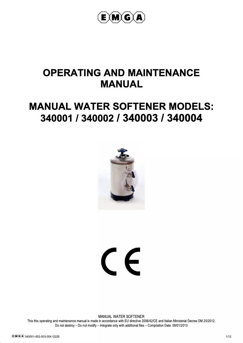 Imagen de la primera página del manual del dispositivo 340001