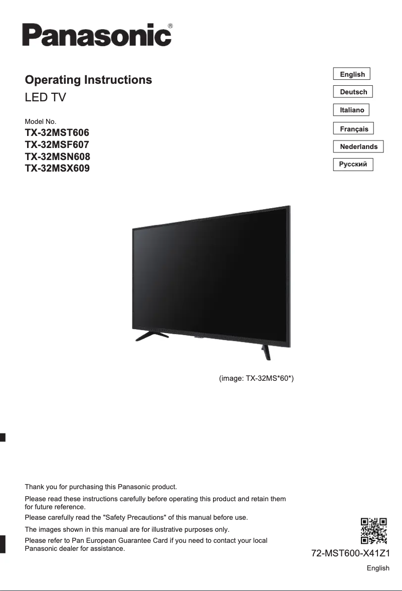 Página nº 1 - Manual de usuario Panasonic TX-32MST606