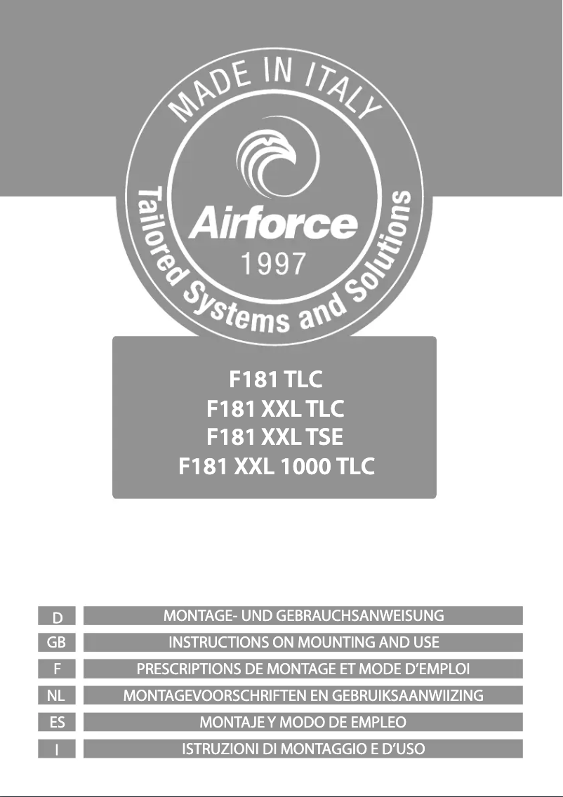 Página 1 del manual Manual de usuario Airforce F181XXL TLC