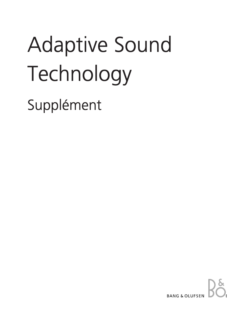 Imagen de la primera página del manual del dispositivo Adaptive Sound Technology
